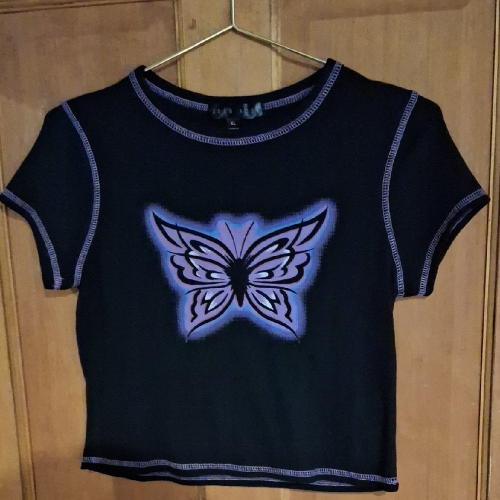 Y2K Butterfly Baby Tee